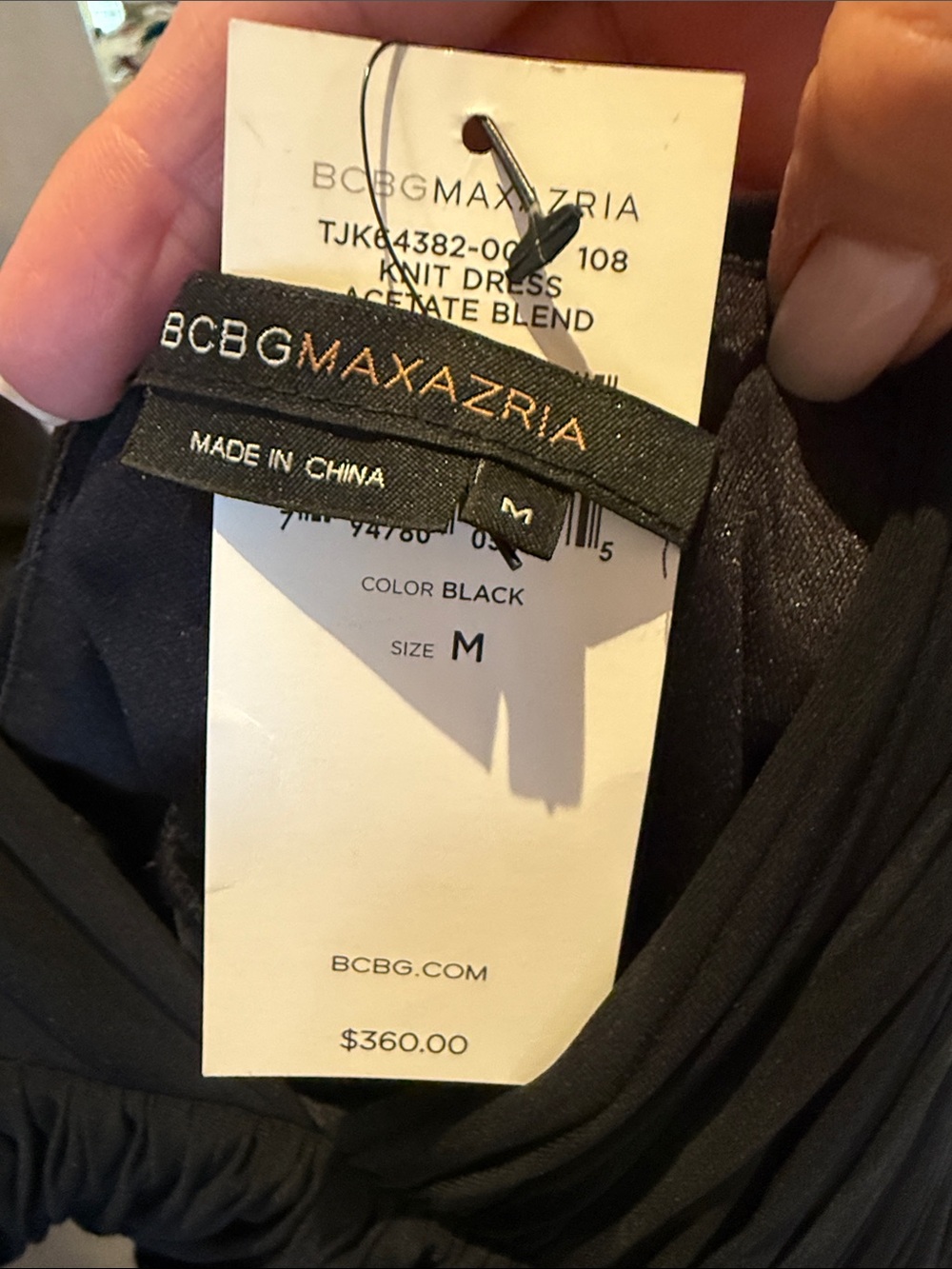 BCBGMaxAzria Black Ruched Bodice Midi Dress with Cross-Back Straps - Picture 2 of 11